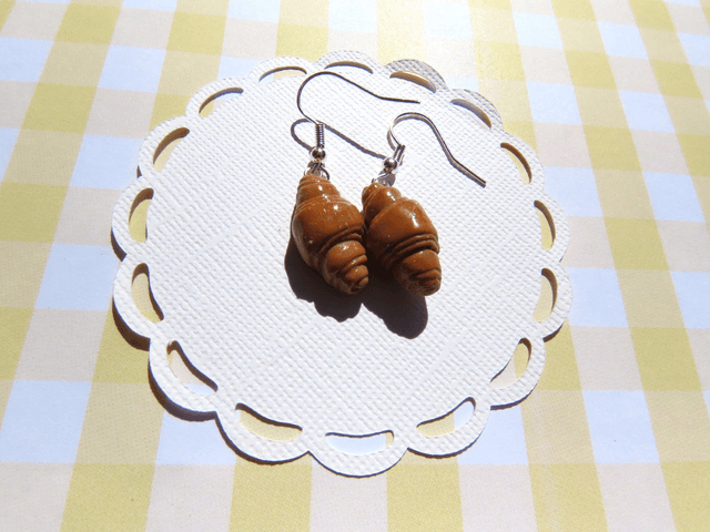 Boucles d'oreilles - Croissants nature
