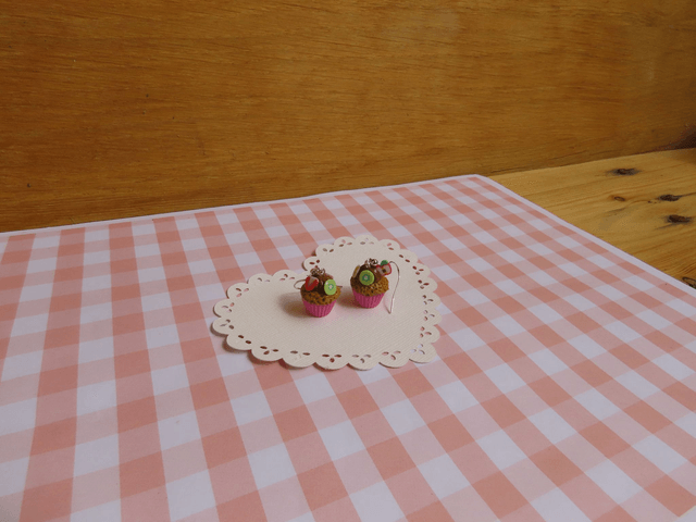 🧁 Boucles d'oreilles - Cupcakes aux pommes
