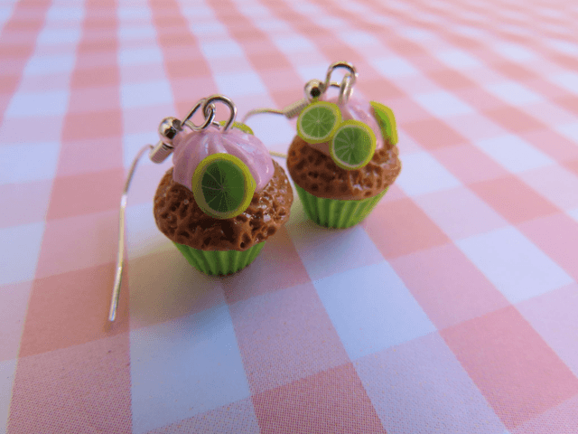 🧁 Boucles d'oreilles - Cupcakes au citron