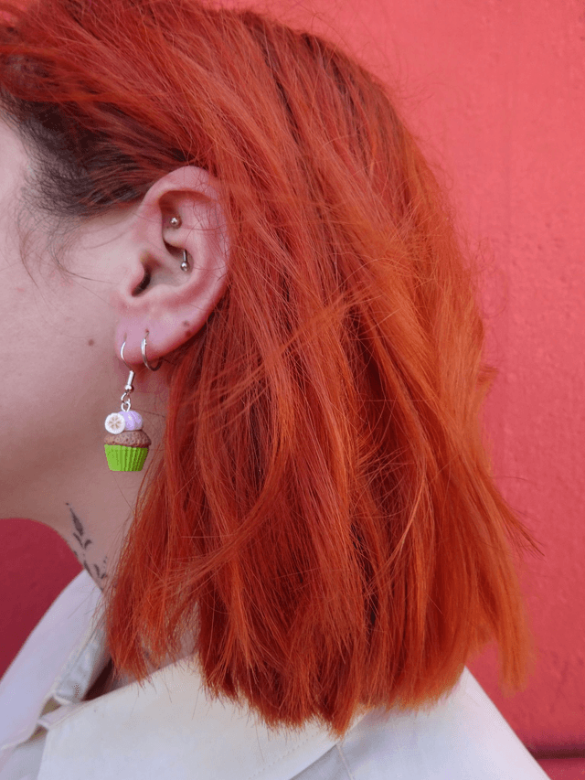 🧁 Boucles d'oreilles - Cupcakes au citron