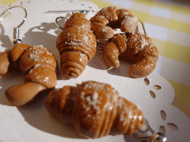 Boucles d'oreilles - Croissants nature