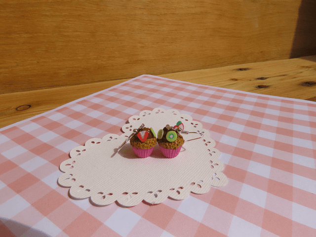 🧁 Boucles d&#039;oreilles - Cupcakes aux pommes
