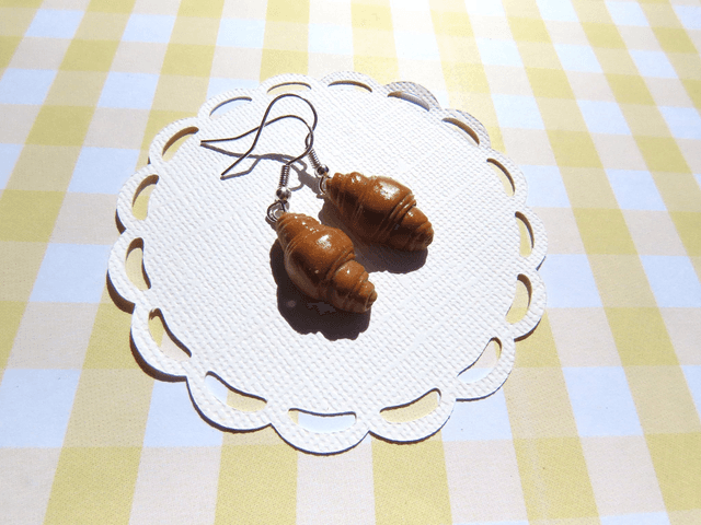 Boucles d&#039;oreilles - Croissants nature